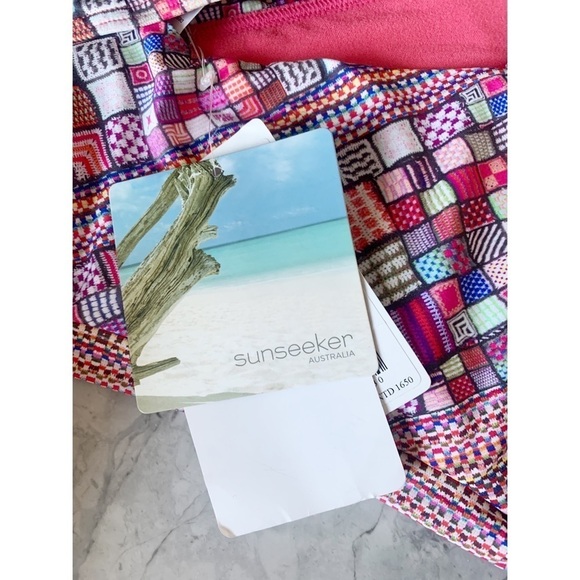 Nwt Sunseeker Australia Bikini Swim Halter Lace Up Top Cutout High Waist Bottoms - Picture 6 of 12